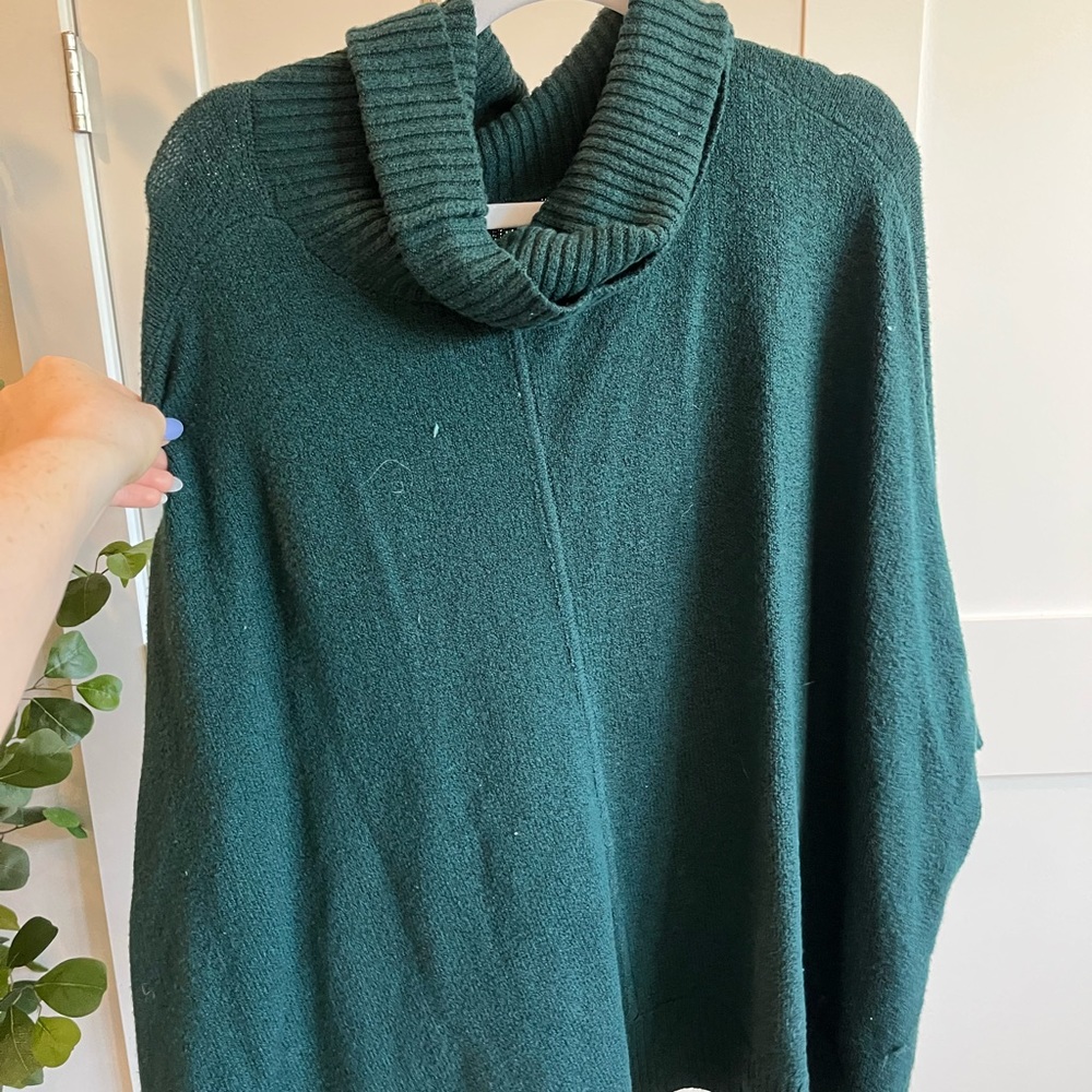 LOFT green cowl neck sweater